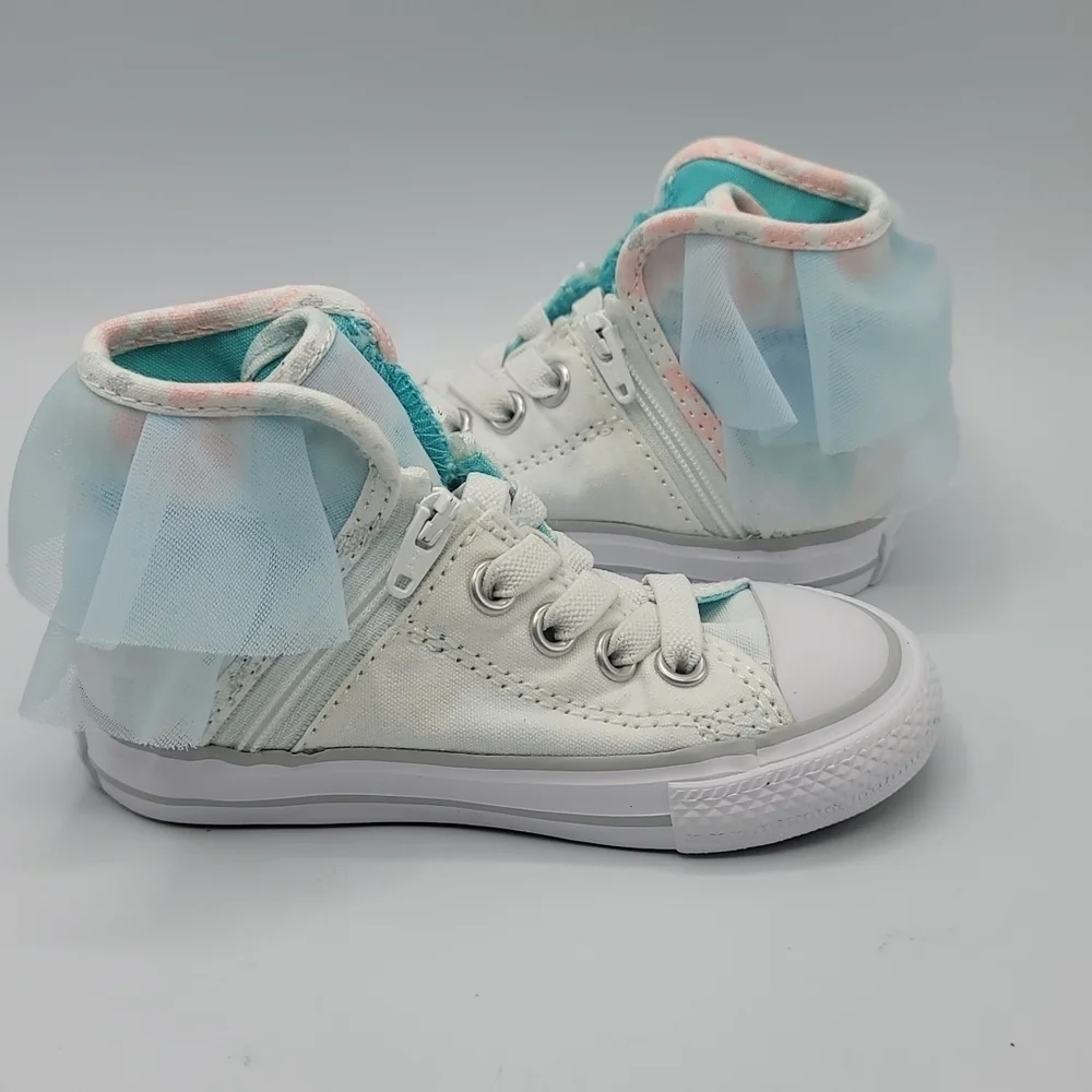 Converse ctas block party hi white / glacier infant size 7